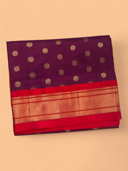 Paithani Silk Butta Purple Saree