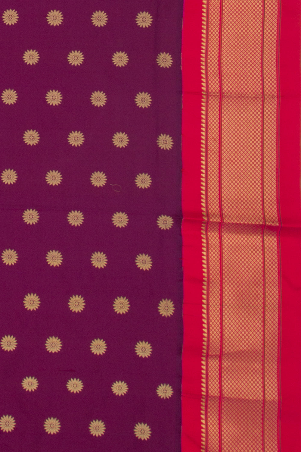 Muniya Silk Butta Purple Saree With Paithani Inspired