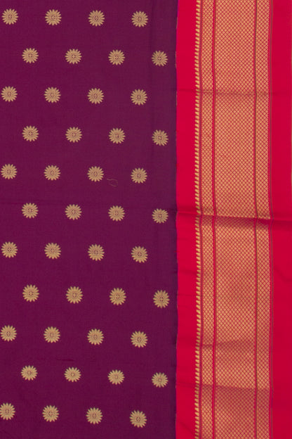 Muniya Silk Butta Purple Saree With Paithani Inspired