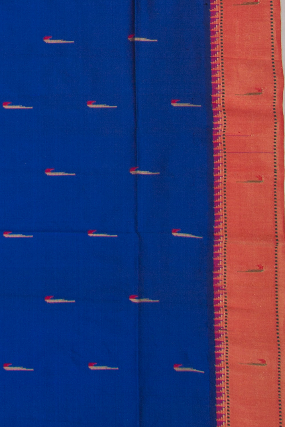Muniya Soft Silk Butta Royal Blue Saree With Paithani Inspired Muniya Border