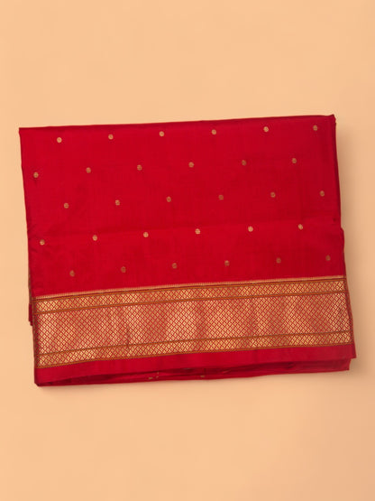 Paithani Silk Butta Red Saree
