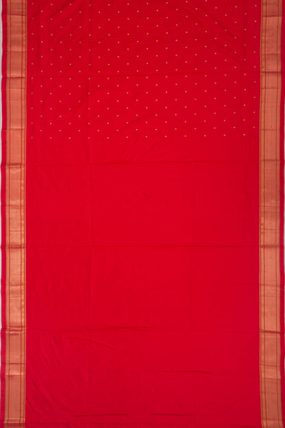 Muniya Silk Butta Red Saree With Paithani Inspired
