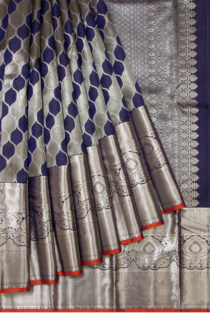 Kanchipuram Silk Brocade Violet Saree