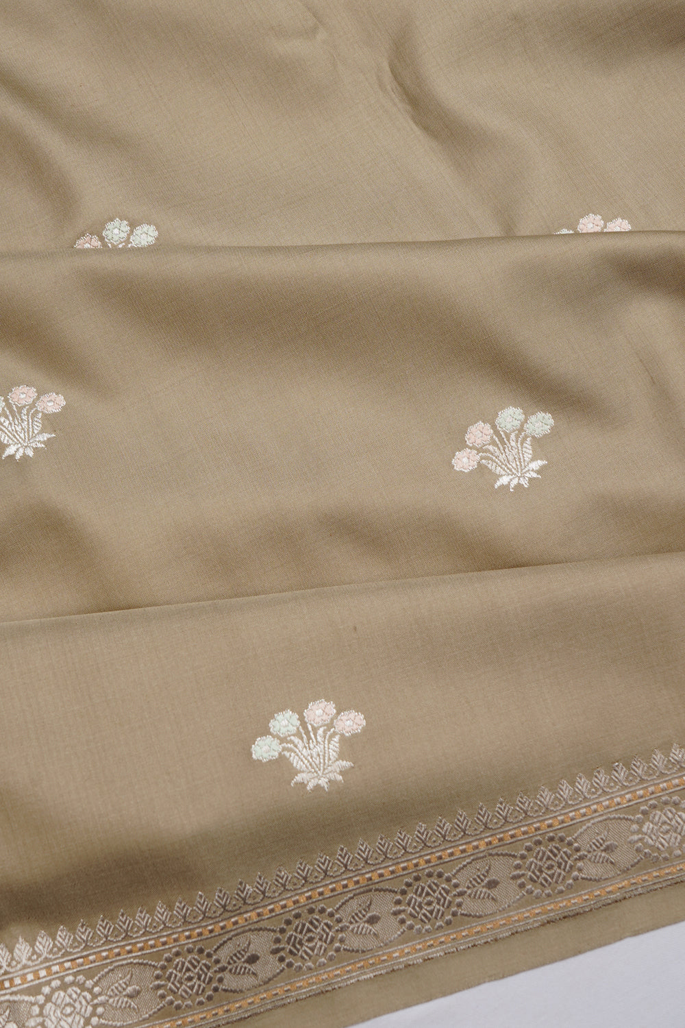 Banarasi Silk Butta Beige Saree