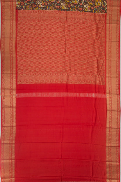 Soft Silk Floral Printed Brown Saree