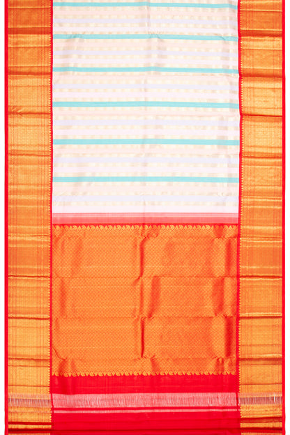 Kanchipuram Silk Vertical Lines Multicolor Saree