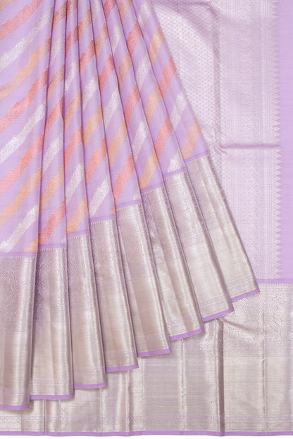 Kanchipuram Silk Jaal Lavender Saree