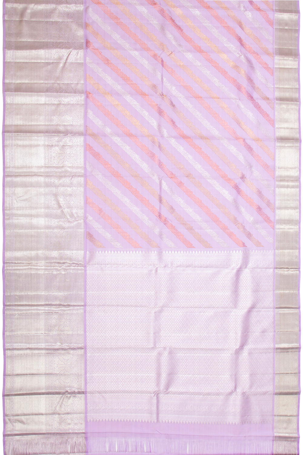 Kanchipuram Silk Jaal Lavender Saree