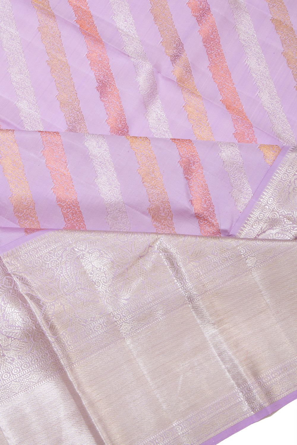 Kanchipuram Silk Jaal Lavender Saree