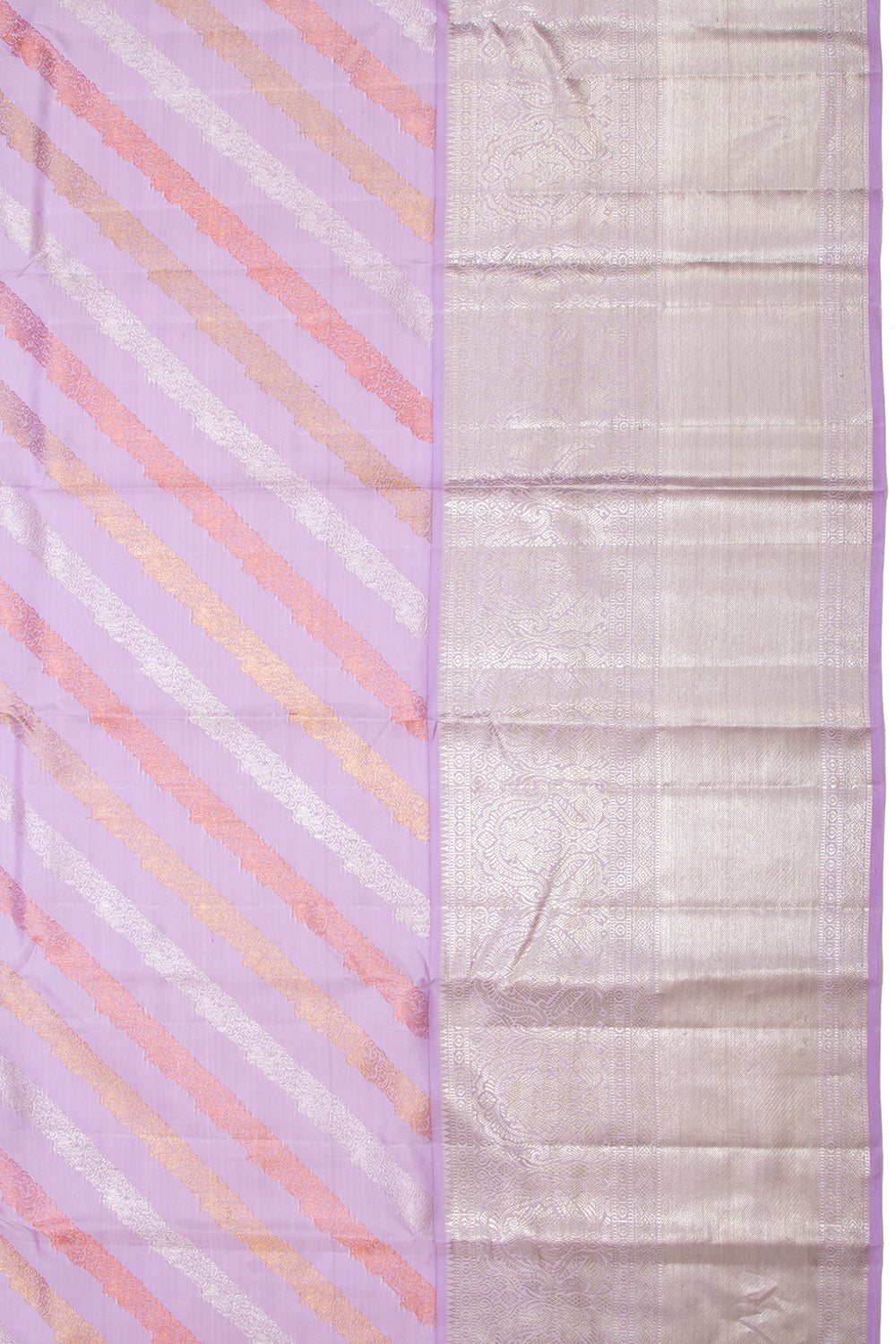 Kanchipuram Silk Jaal Lavender Saree