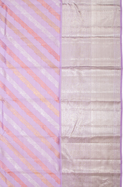 Kanchipuram Silk Jaal Lavender Saree