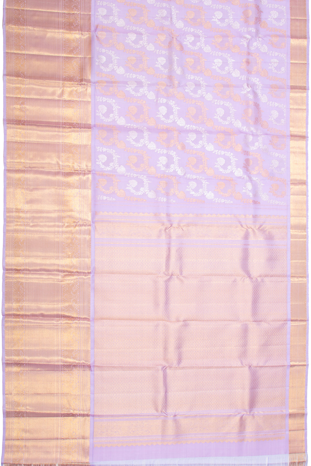 Kanchipuram Silk Jaal Lavender Saree