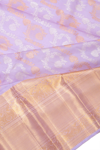 Kanchipuram Silk Jaal Lavender Saree
