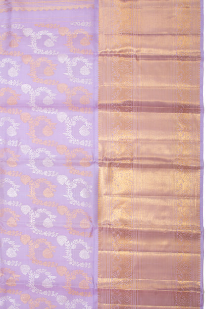 Kanchipuram Silk Jaal Lavender Saree