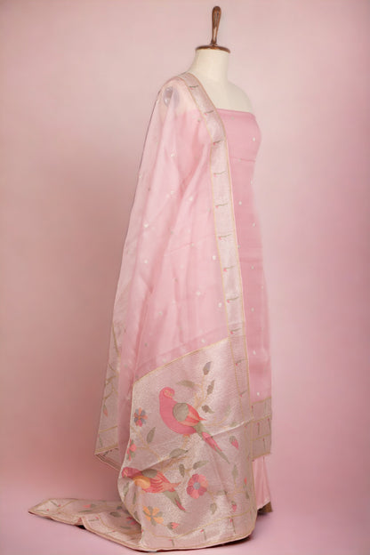 Organza Embroidery Pink Salwar Suit Set