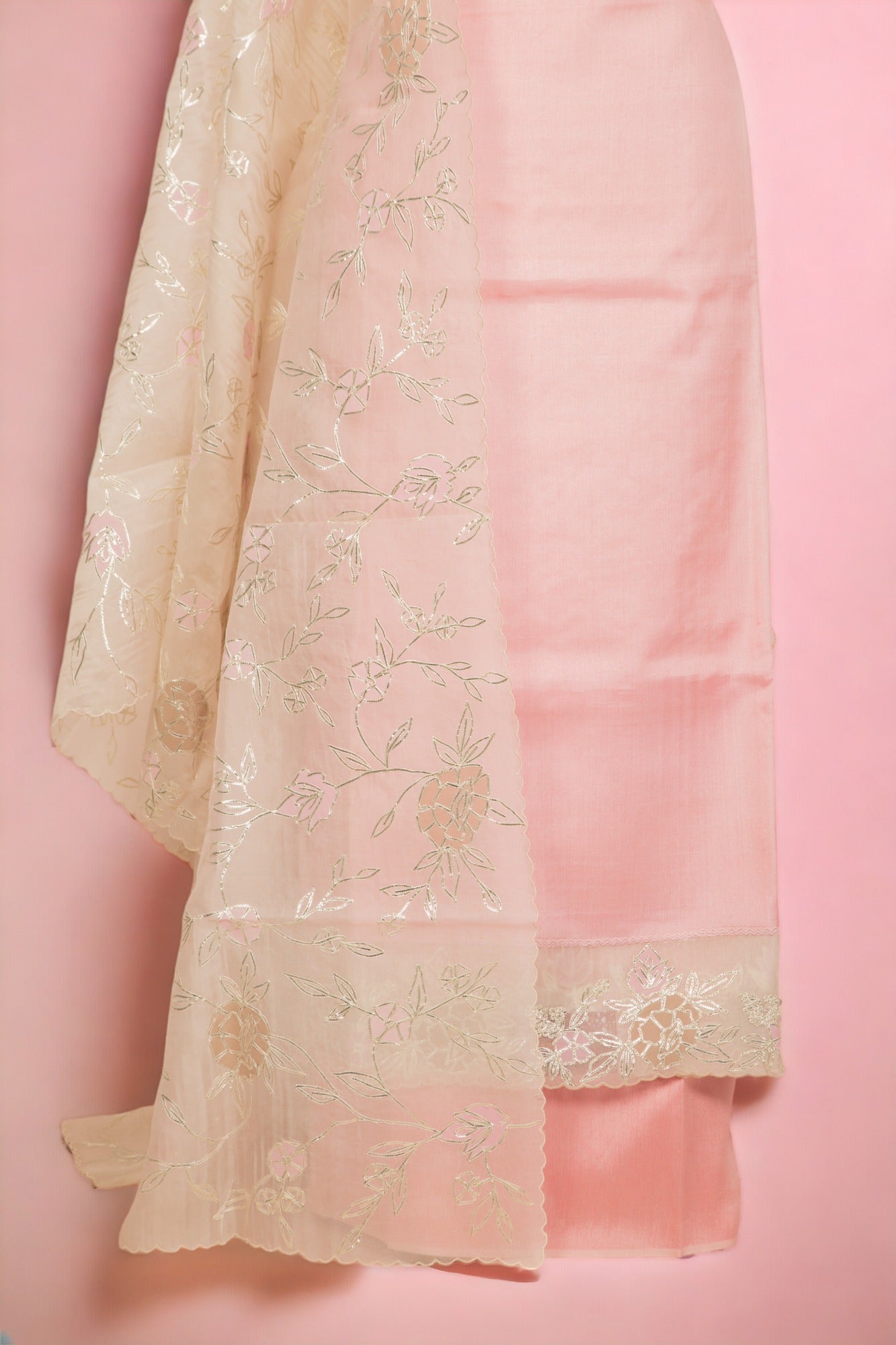 Tussar Silk Pink Salwar Suit Set