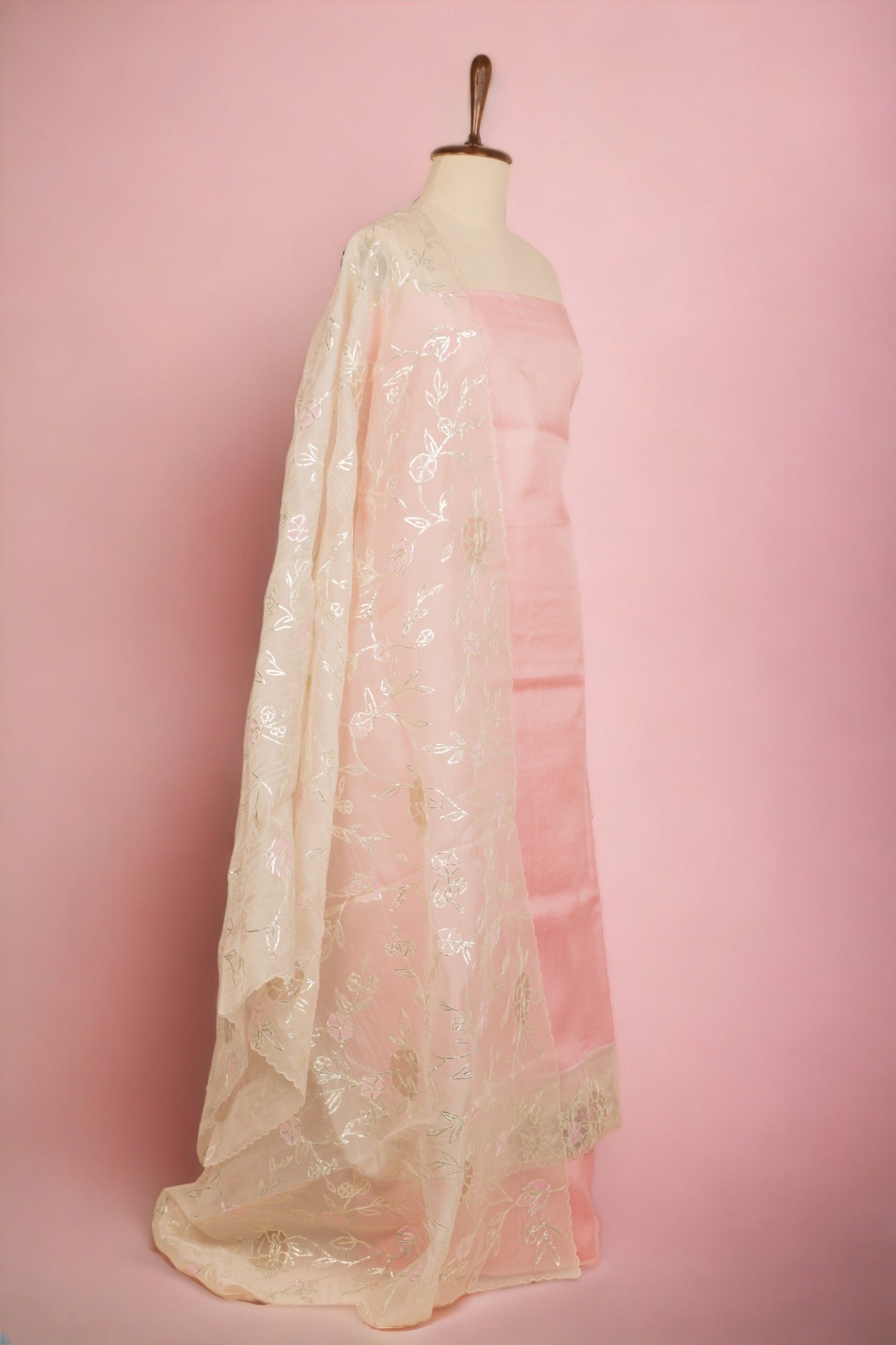 Tussar Silk Pink Salwar Suit Set