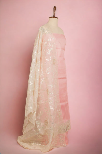 Tussar Silk Pink Salwar Suit Set