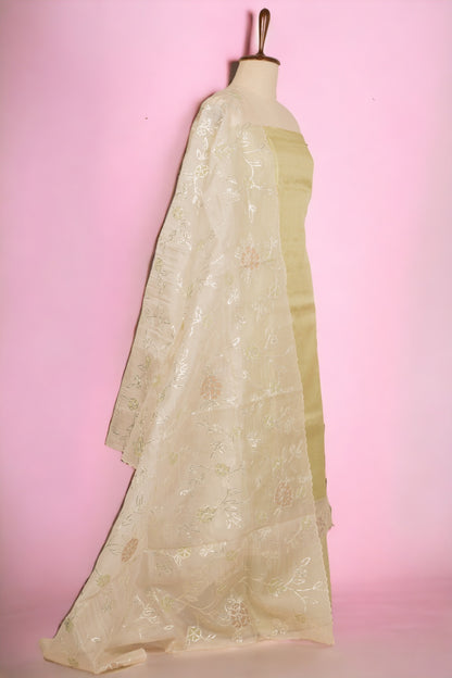 Tussar Silk Pastel Green Salwar Suit Set