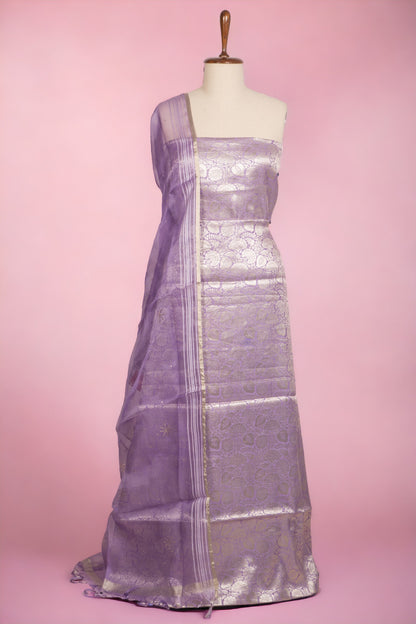 Banarasi Silk Lavender Salwar Suit Set
