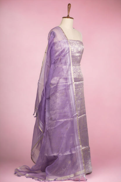 Banarasi Silk Lavender Salwar Suit Set