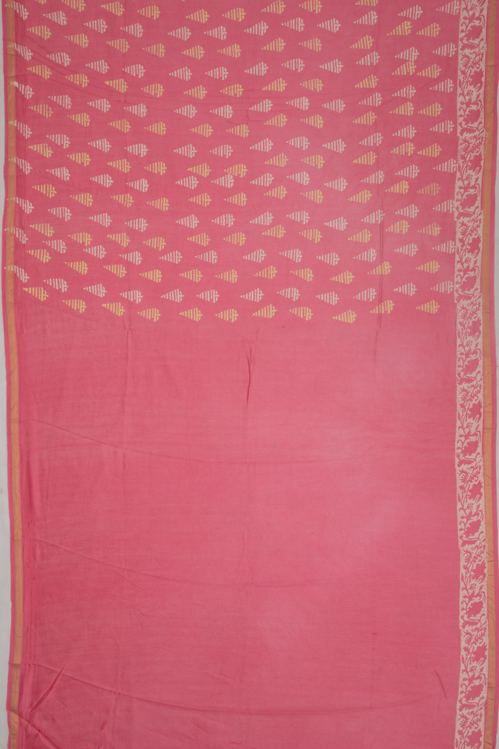 Chanderi Cotton Printed Pink Saree