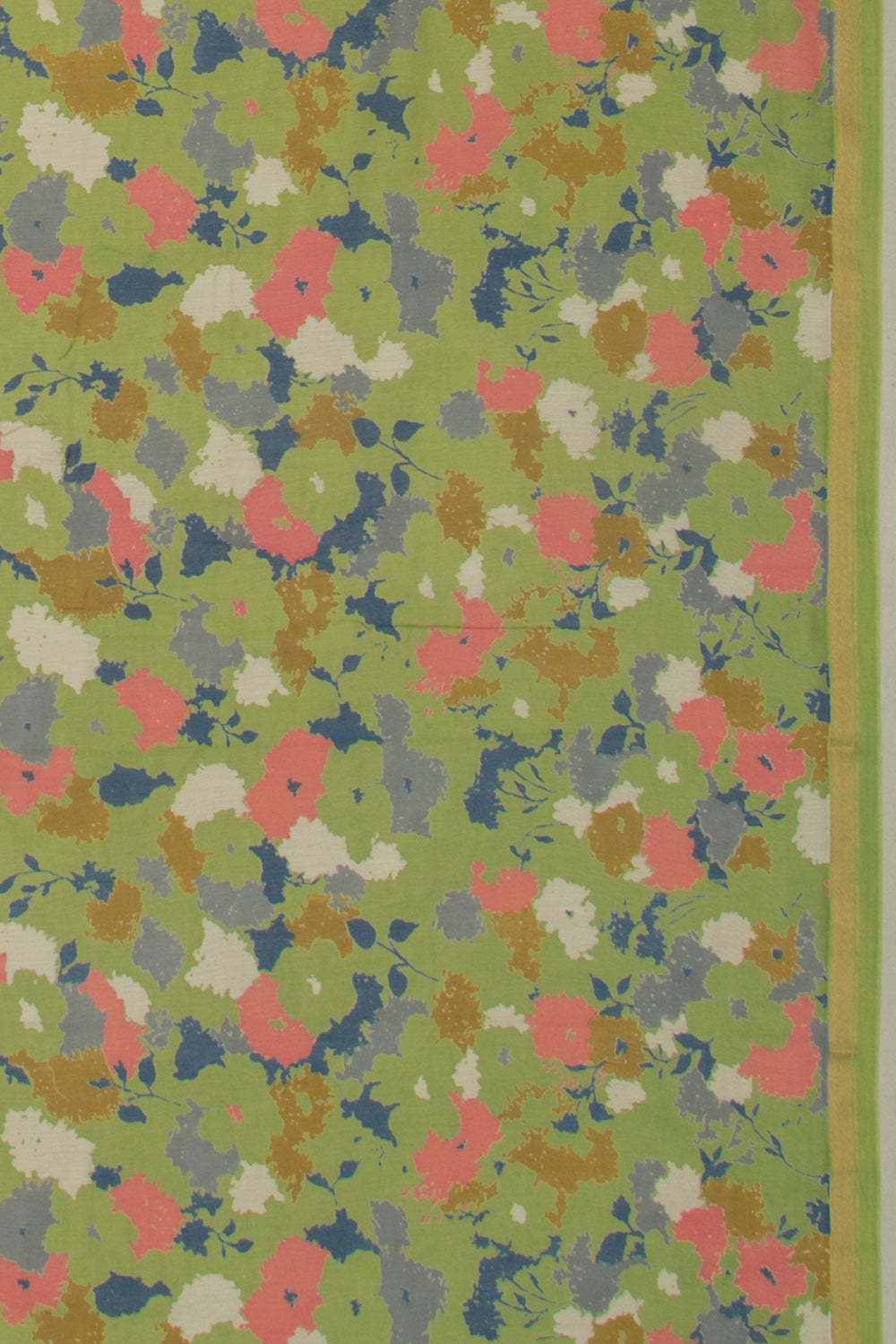 Chanderi Cotton Printed Green Saree