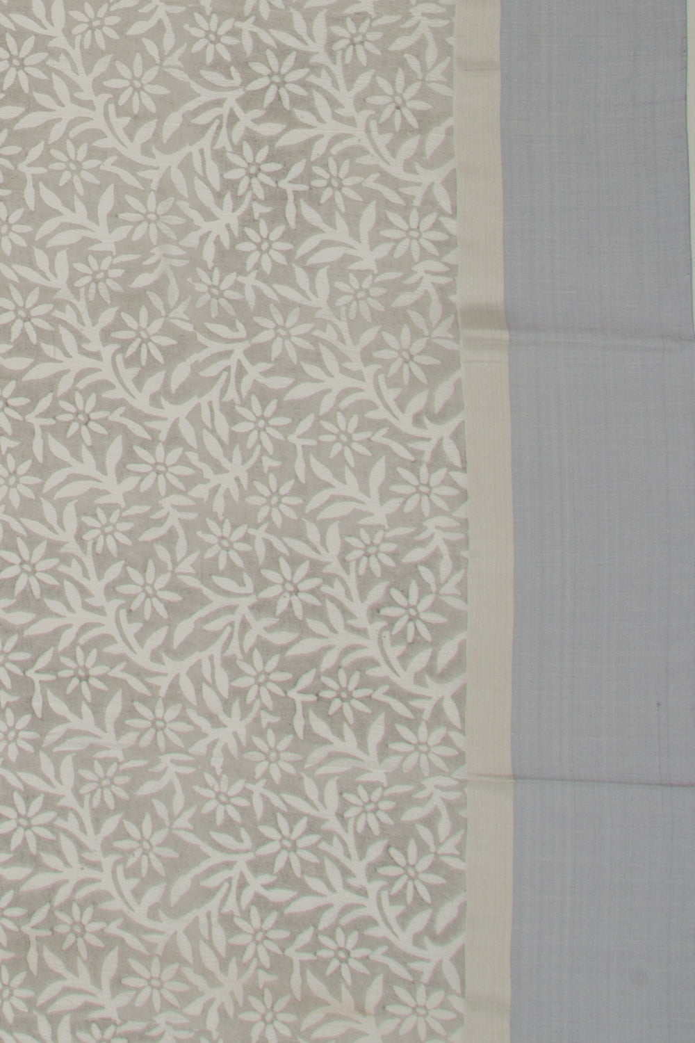 Chanderi Cotton Printed Black And White Saree