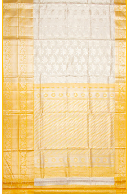 Taranga Kanchi Silk Tissue Brocade Silver Saree