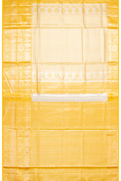 Taranga Kanchi Silk Tissue Brocade Silver Saree