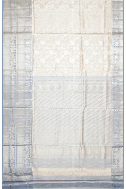 Taranga Kanchi Silk Tissue Jaal Silver Saree
