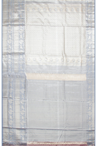 Taranga Kanchi Silk Tissue Jaal Silver Saree