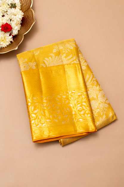 Taranga Kanchi Silk Tissue Jaal Gold Saree