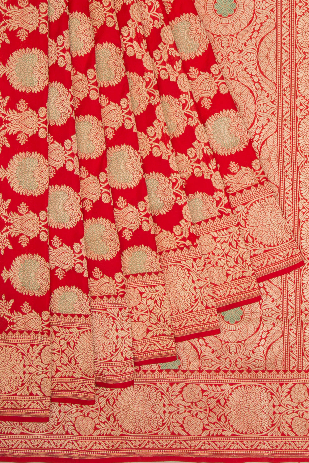 Banarasi Silk Jaal Red Saree