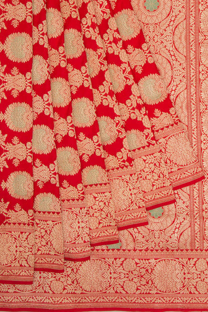 Banarasi Silk Jaal Red Saree