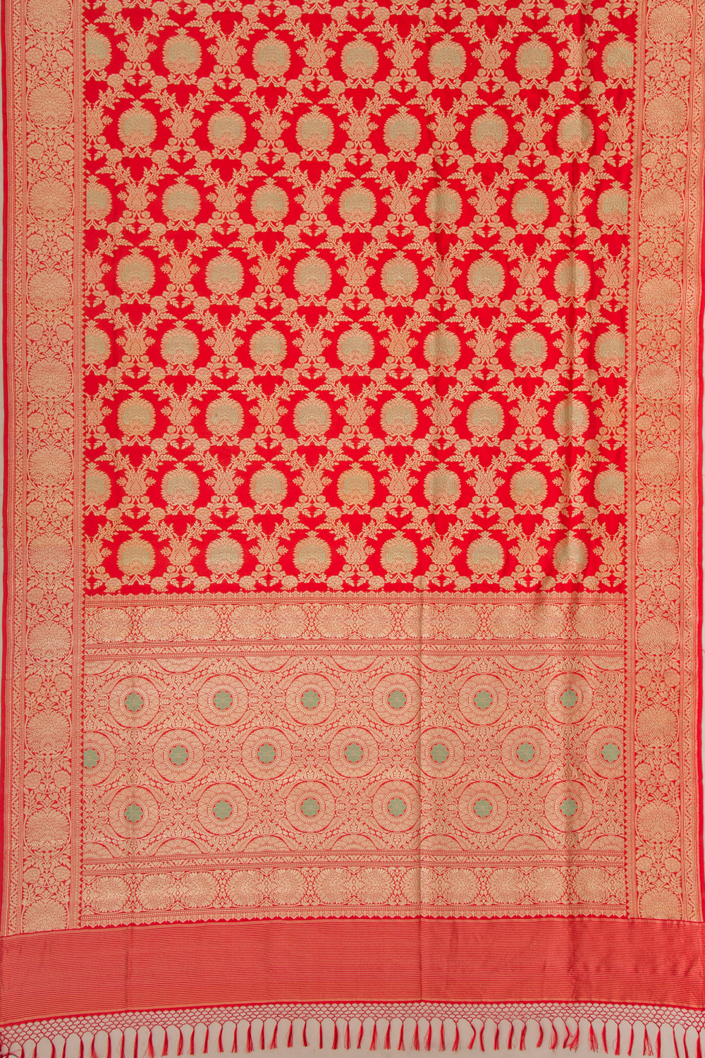 Banarasi Silk Jaal Red Saree