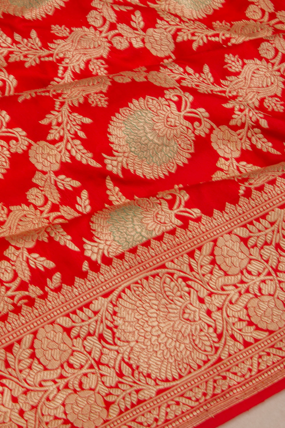 Banarasi Silk Jaal Red Saree