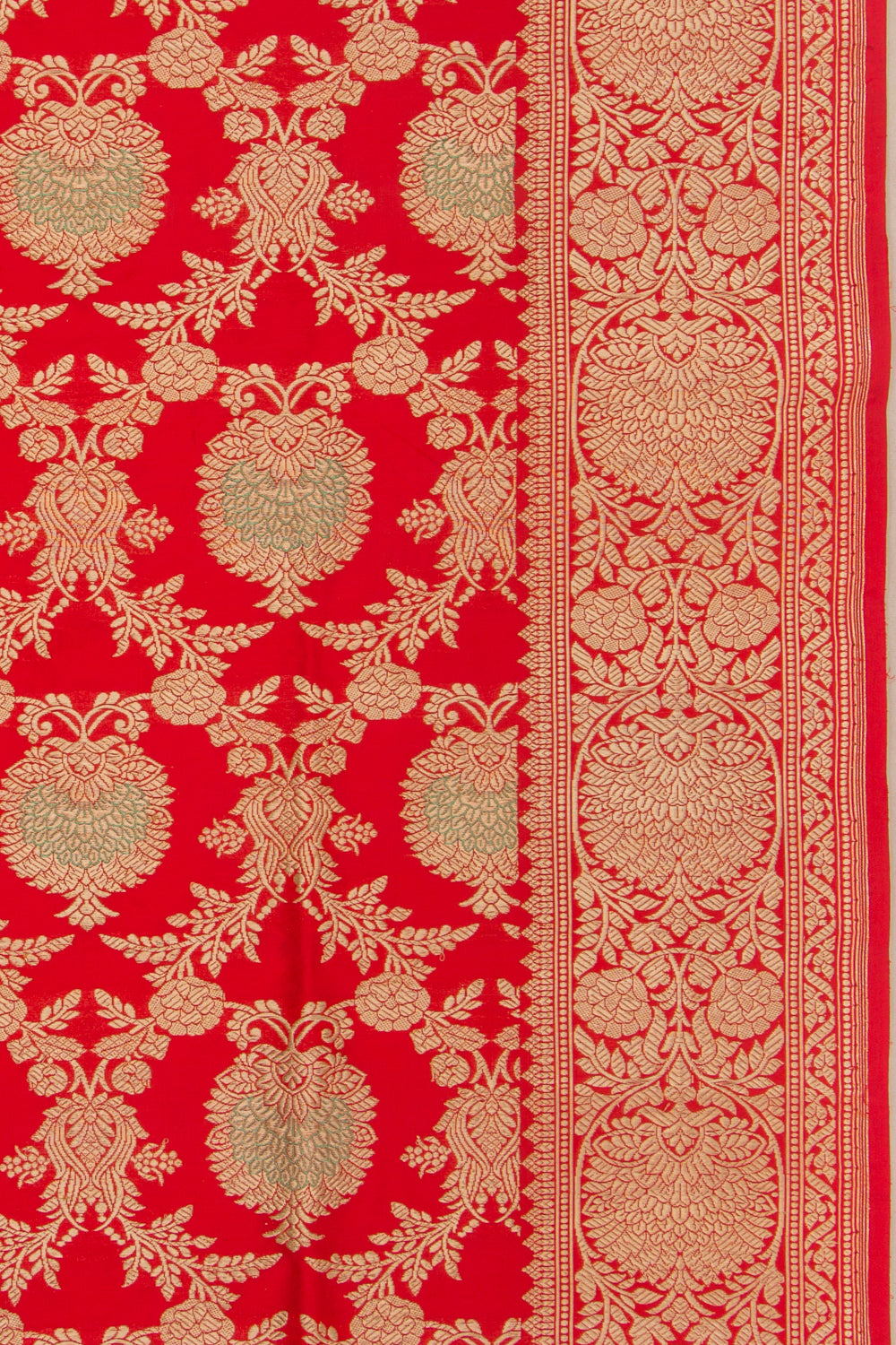 Banarasi Silk Jaal Red Saree