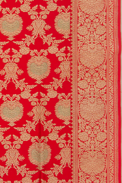 Banarasi Silk Jaal Red Saree
