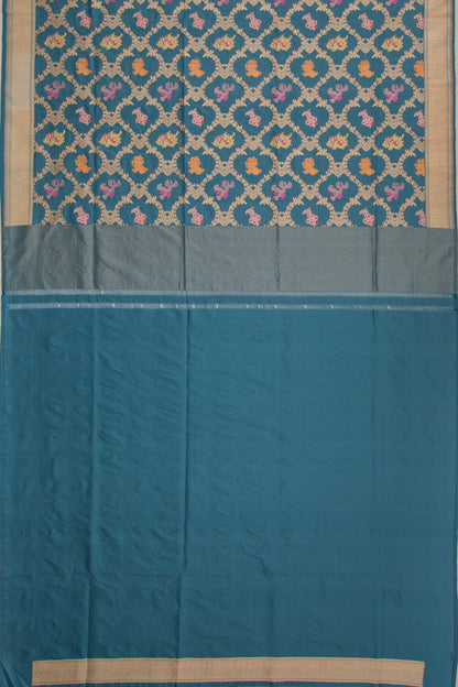 Banarasi Silk Jaal Teal Blue Saree