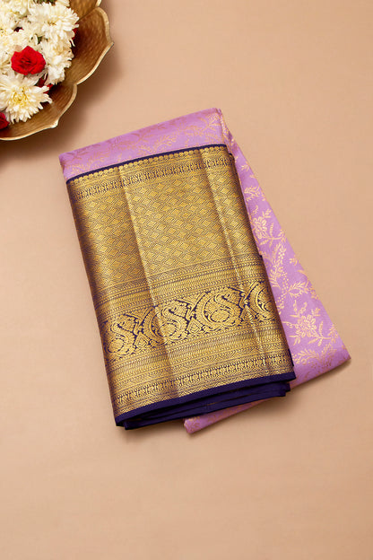 Kanchipuram Silk Brocade Lavender Saree