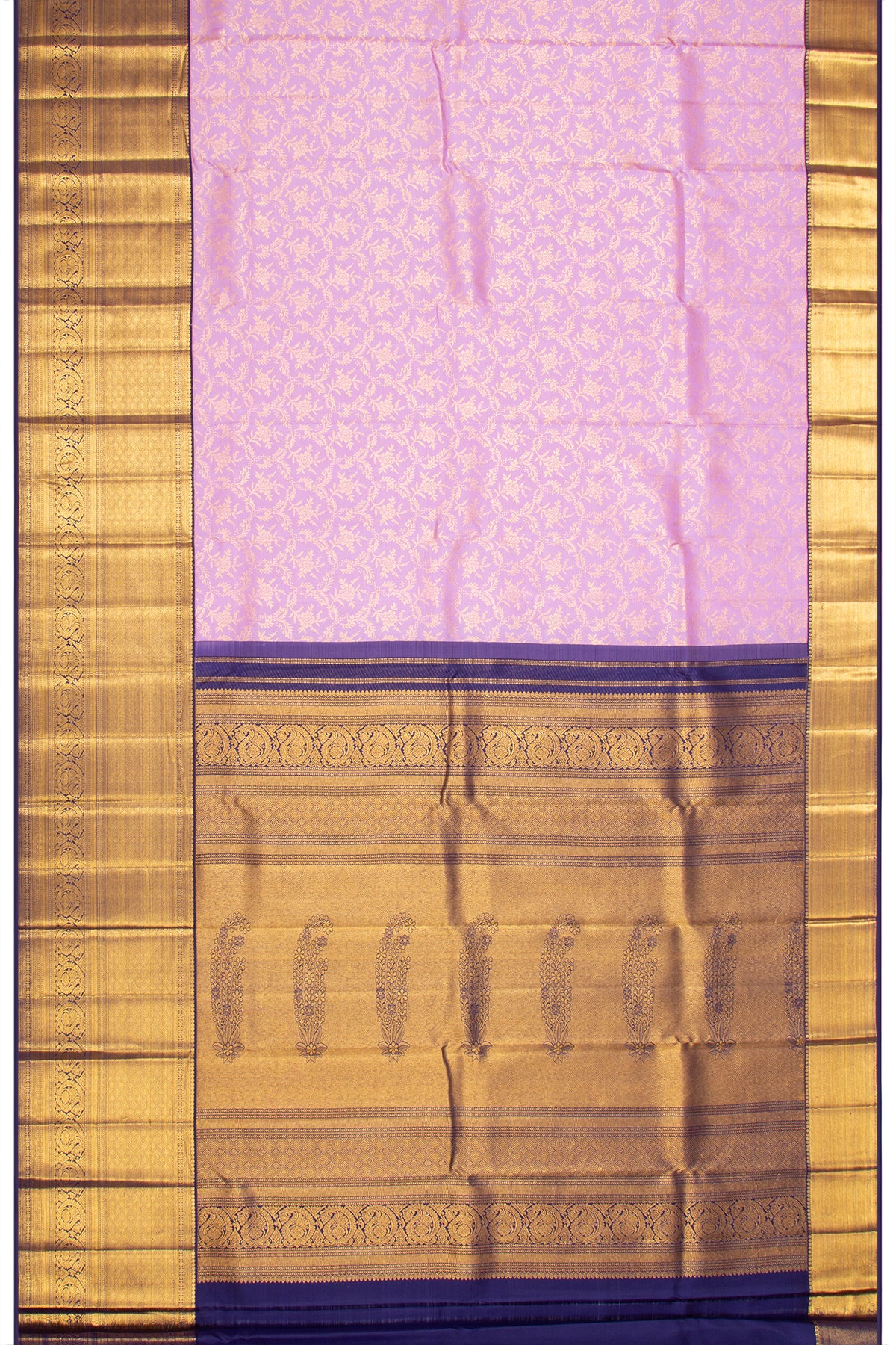 Kanchipuram Silk Brocade Lavender Saree