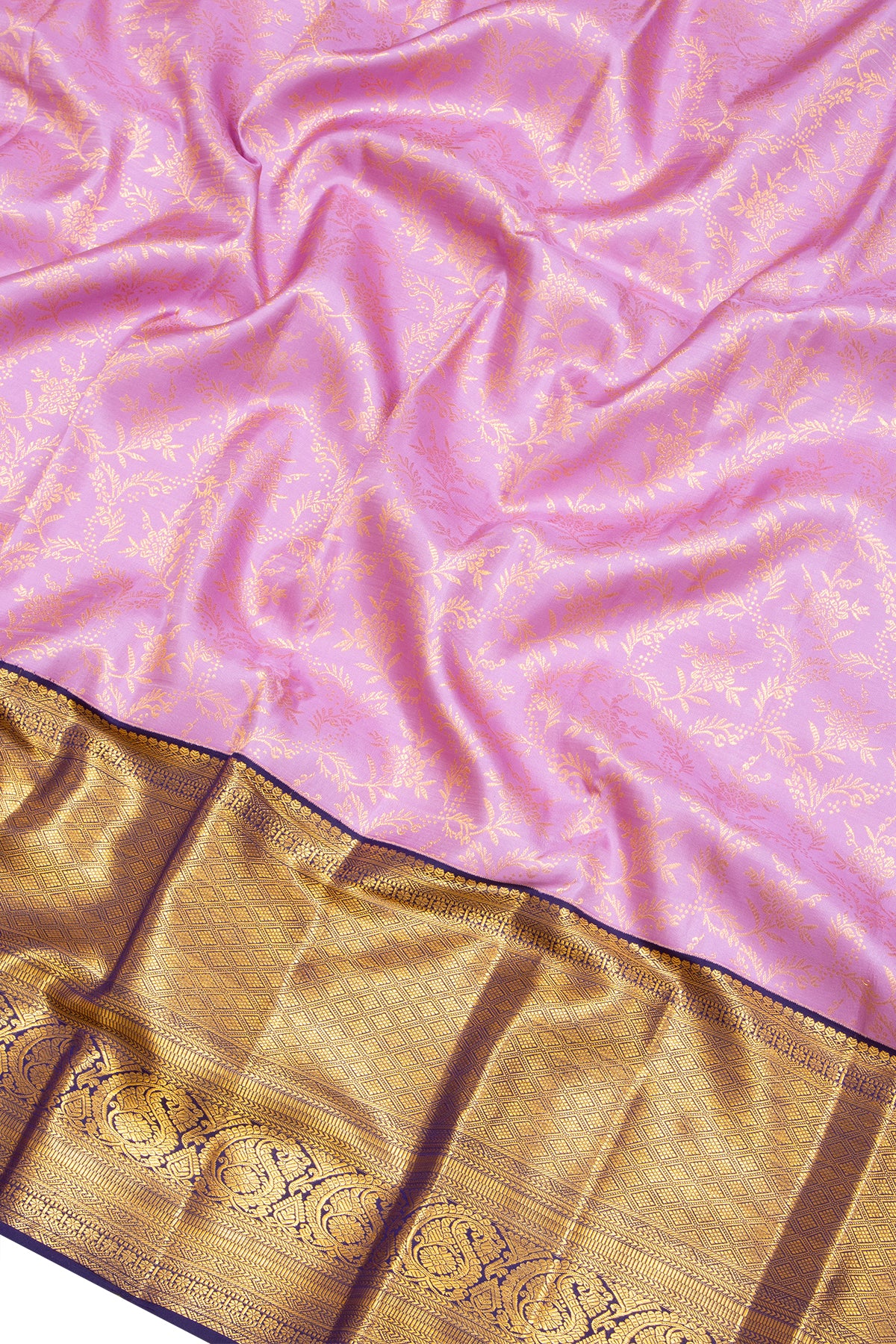 Kanchipuram Silk Brocade Lavender Saree