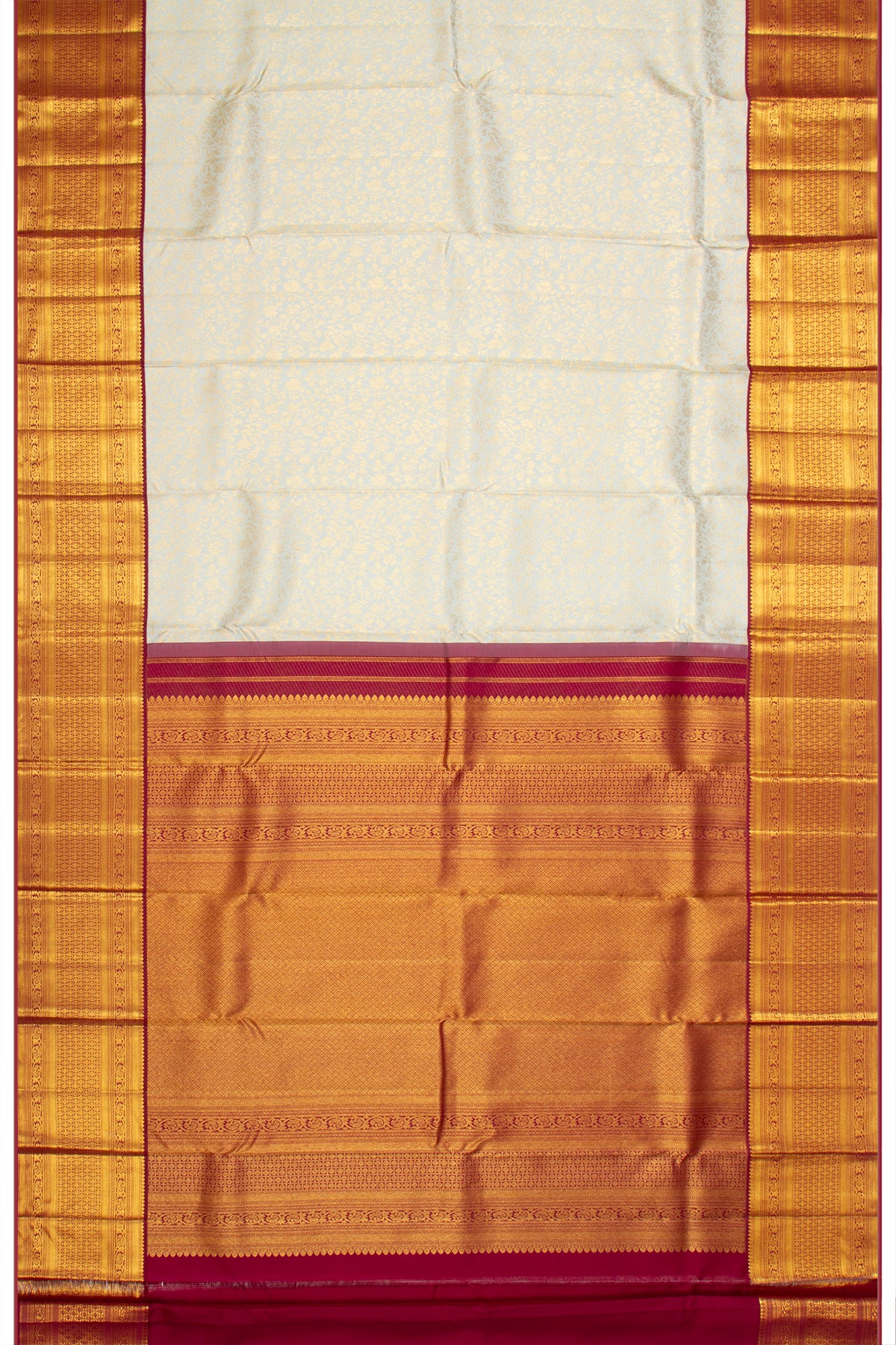 Kanchipuram Silk Brocade Pastel Blue Saree