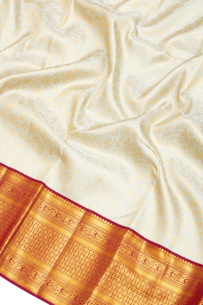 Kanchipuram Silk Brocade Pastel Blue Saree