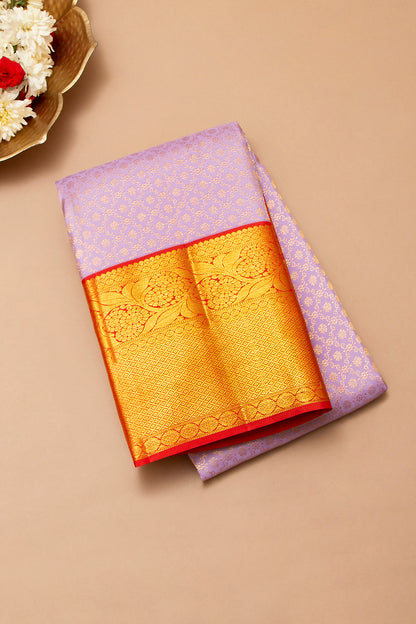 Kanchipuram Silk Brocade Lavender Saree