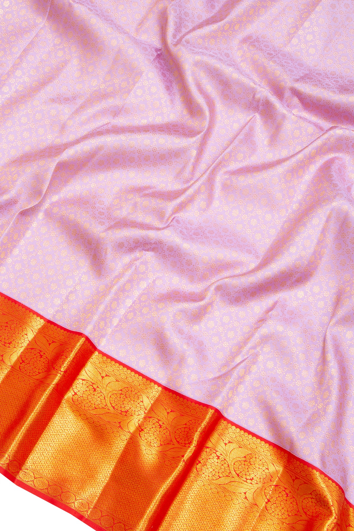 Kanchipuram Silk Brocade Lavender Saree