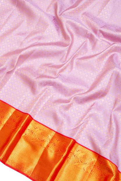 Kanchipuram Silk Brocade Lavender Saree