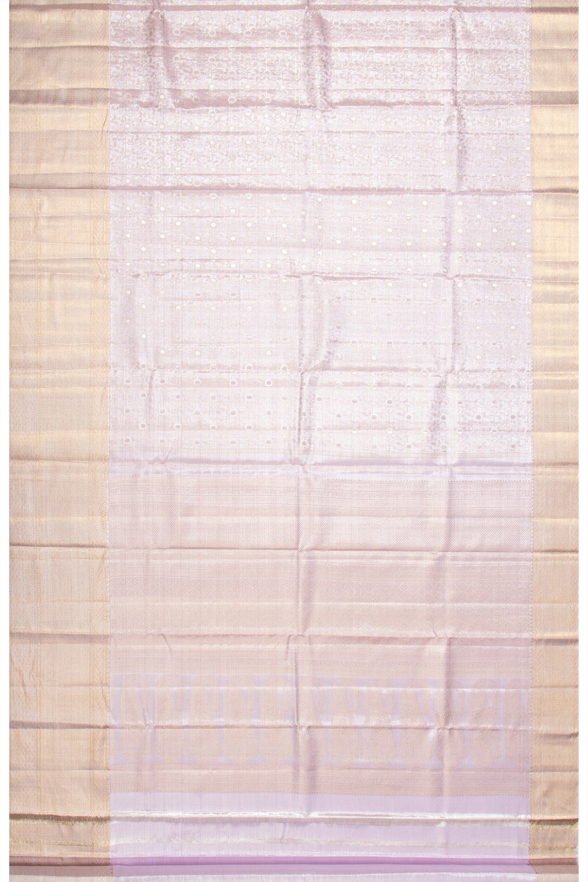 Kanchipuram Silk Tissue Brocade Lavender Saree