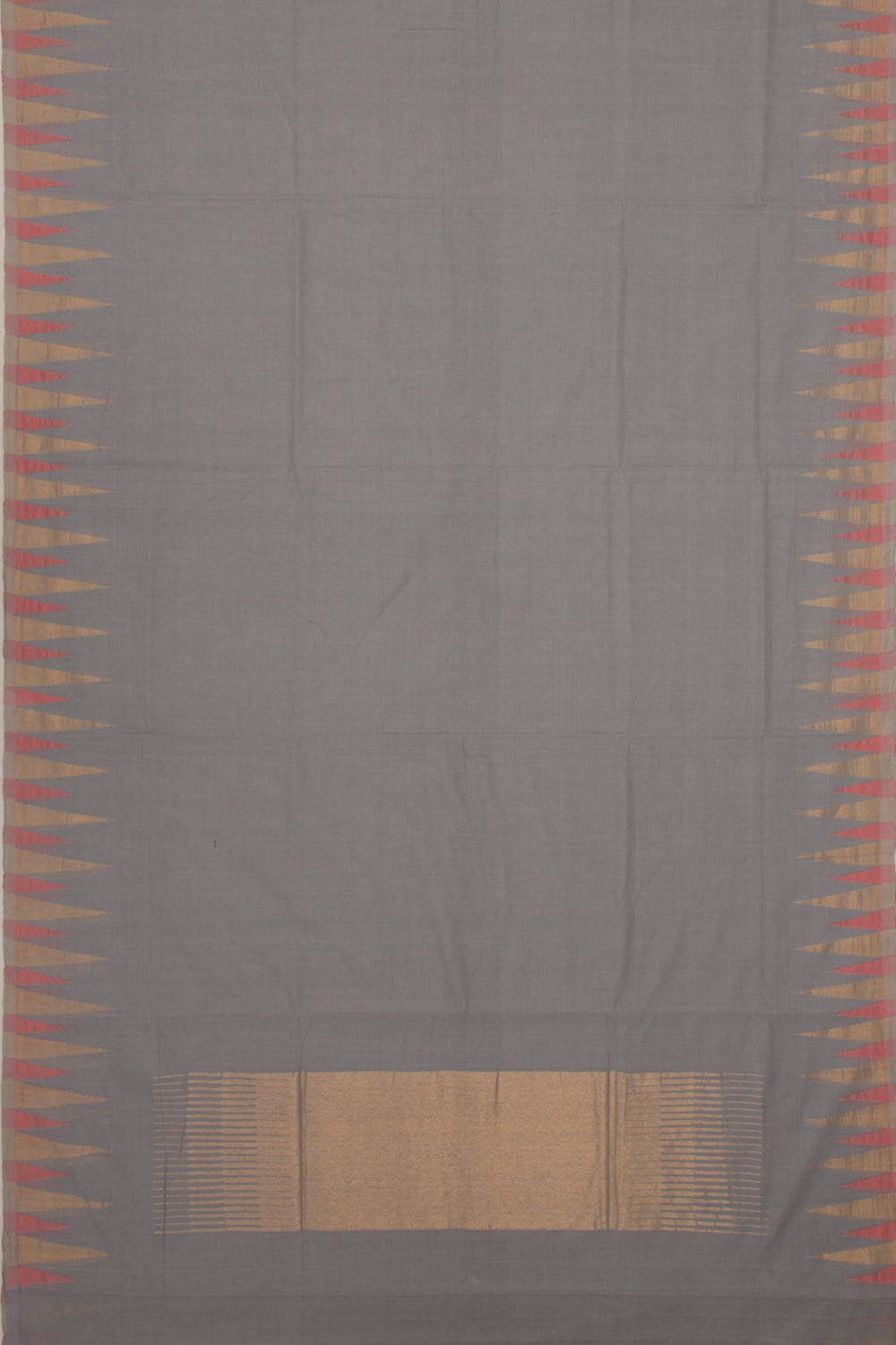Ponduru Handspun Cotton Plain Grey Saree